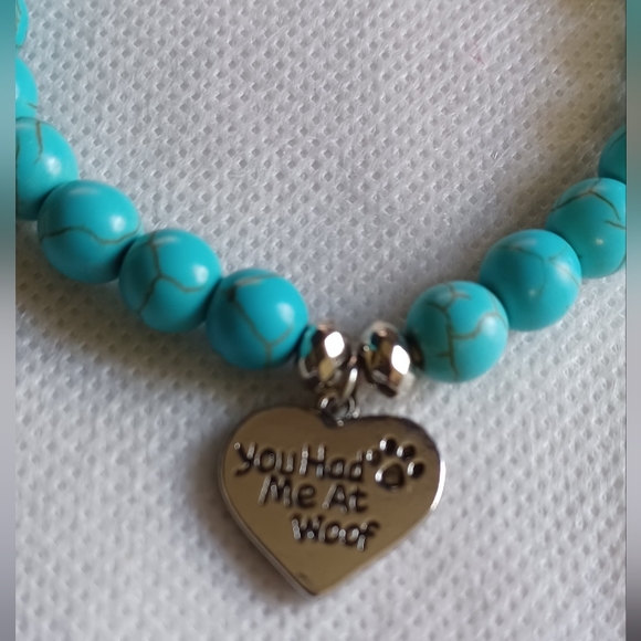 Turquoise Stretch Bead Bracelet Healing Crystal Stone Bracelet heart - Picture 4 of 4